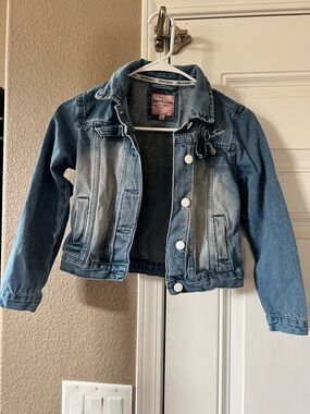 Juicy Couture Girls' Faded Blue Denim Jean Jacket